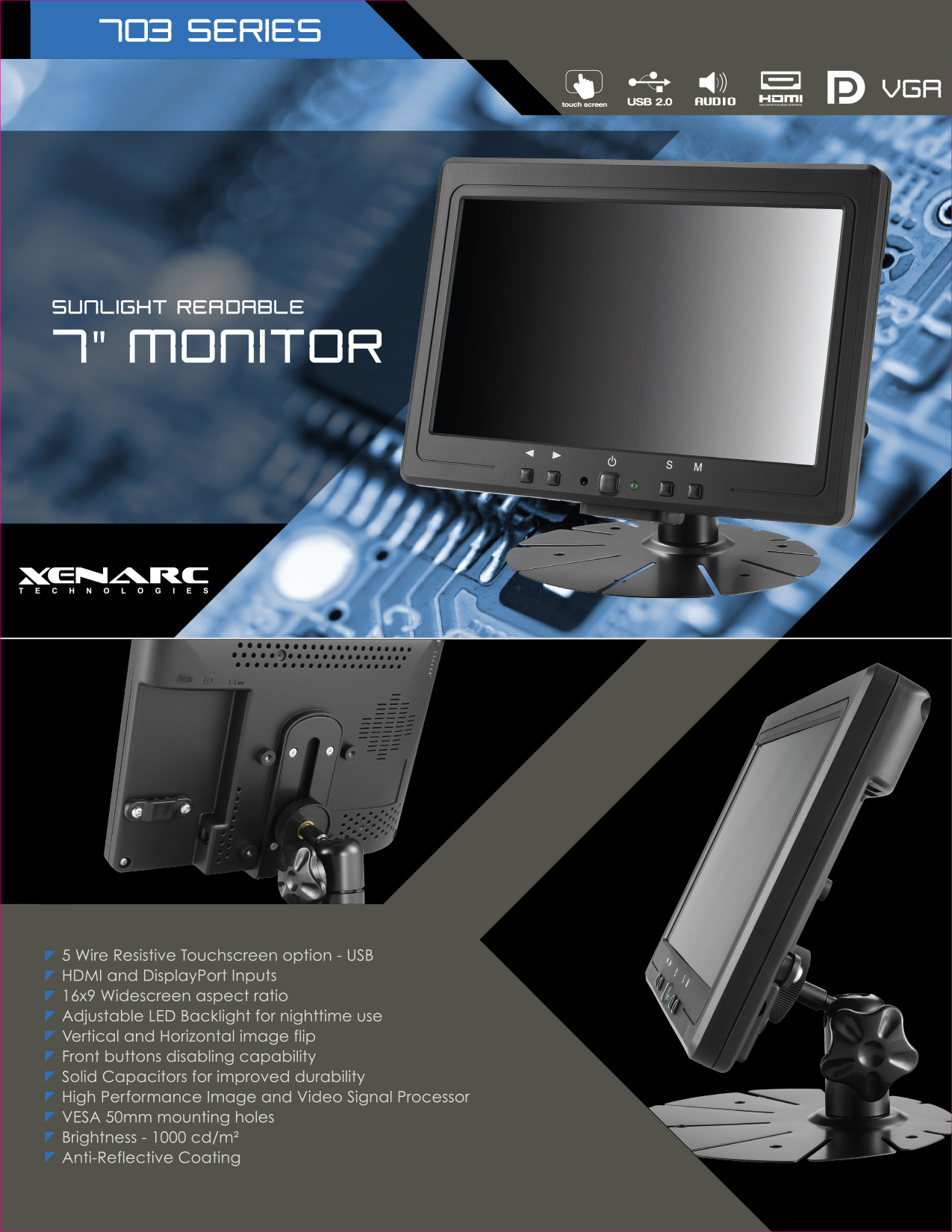 Small Monitor and Small Touchscreen Solutions From Xenarc Technologies 7 inch monitor and 7 inch touchscreen