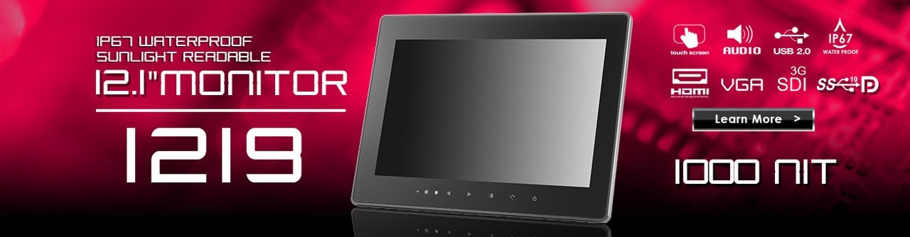 12 inch monitor, 12 inch touchscreen https://www.xenarc.com ruggedized solutions manufacturer for all industries  USB-C, HDMI, VGA, DVI, SDI Video Inputs