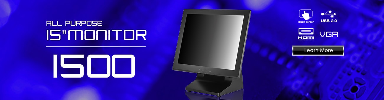 15 inch monitor, 15 inch touchscreen, small monitor, small touchscreen https://www.xenarc.com ruggedized solutions manufacturer for all industries  HDMI, VGA, DVI Video Inputs