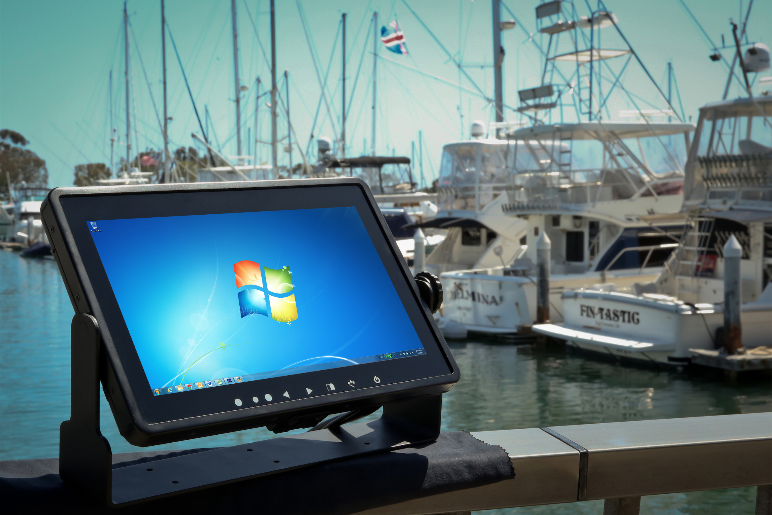 Ruggedized Marine Touch Screen Solutions for Watercraft Vessel & Commercial Vessel Manufacturers - 7",8",9",10",12",15",18",24" Small Marine-Grade Rugged LCD Touchscreen Monitor Solutions