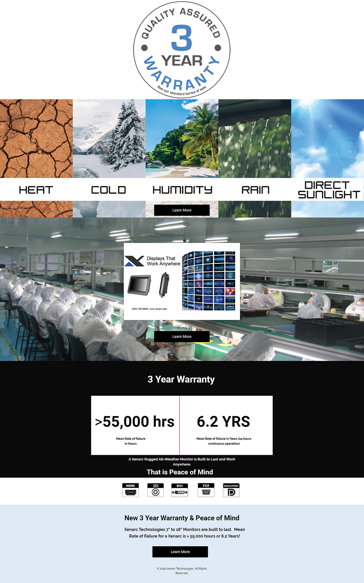 Xenarc Technologies Has Extended its Standard Warranty to 3 Years on all 7", 8", 9", 10", 12", 15", 18", 24" LCD Touchscreen Monitors