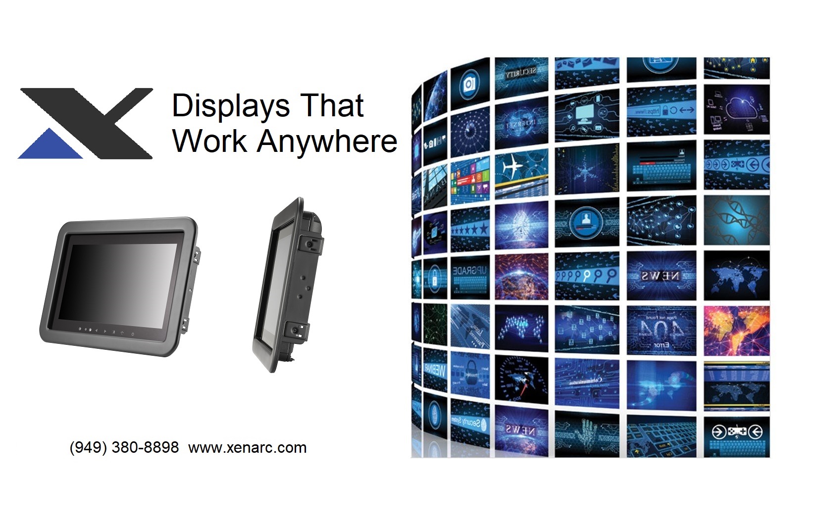 Rugged All-Weather Touchscreen Monitor Displays 7",8",9",10",12",15",18" with HDMI, VGA, SDI, DVI, Displayport Video Inputs - https://www.xenarc.com/all-weather-touchscreen-lcd-monitors.html